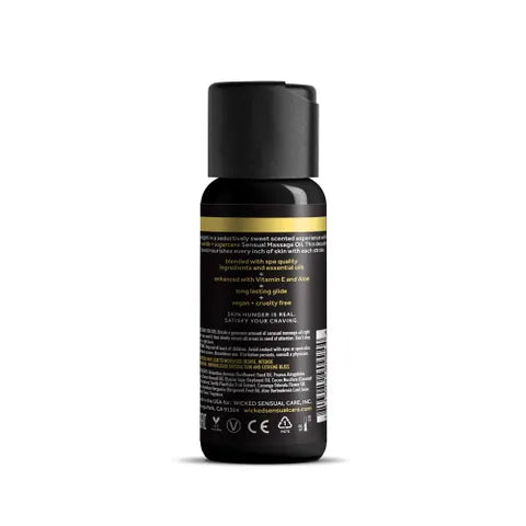Wicked Sensual Vanilla & Sugarcane Scented Massage Oil 120ml Tube Wicked