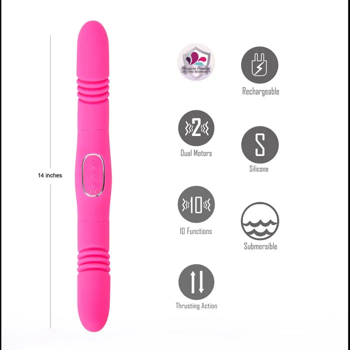 Maia ZENA USB Rechargeable Dual Thrusting Double Ended Vibrator Secondary image
