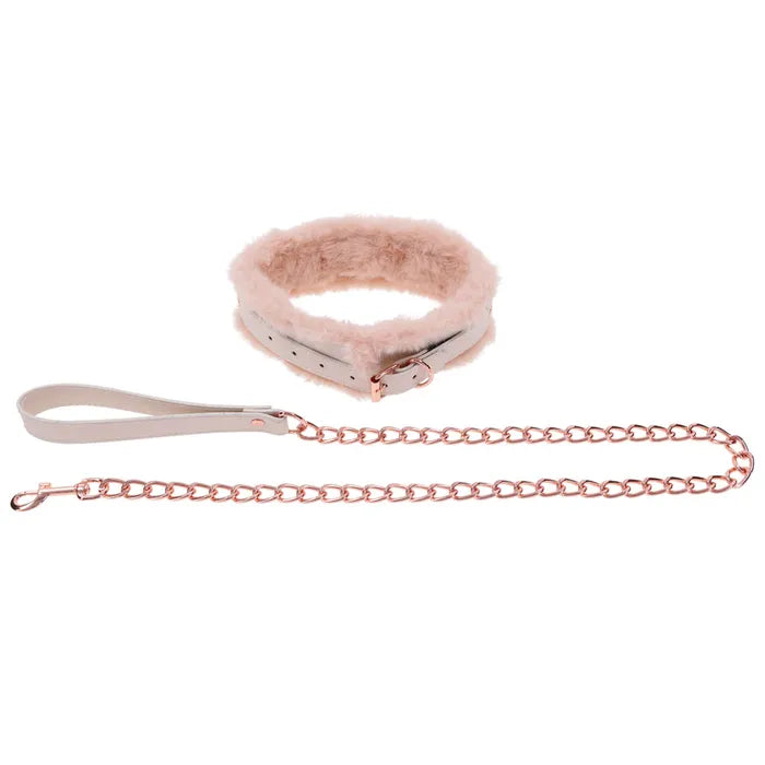 Sportsheets Sex & Mischief Peaches N CreaMe Fur Collar & Leash Restraint Sportsheets