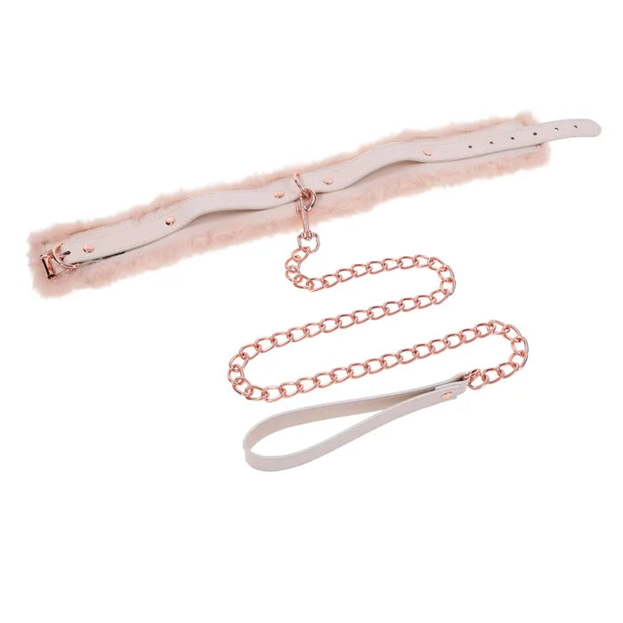 Sportsheets Sex & Mischief Peaches N CreaMe Fur Collar & Leash Restraint Sportsheets