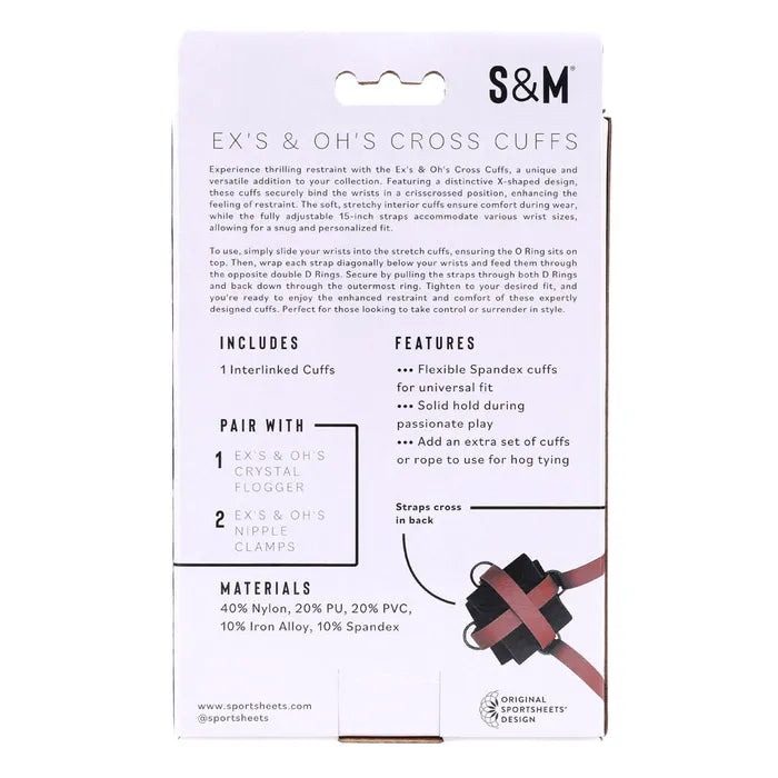 Sportsheets S&M Exs & Ohs Cross Cuffs Restraints Sportsheets