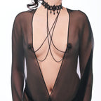 Sportsheets Sex & Mischief Lace Collar With Nipple Ties Sportsheets