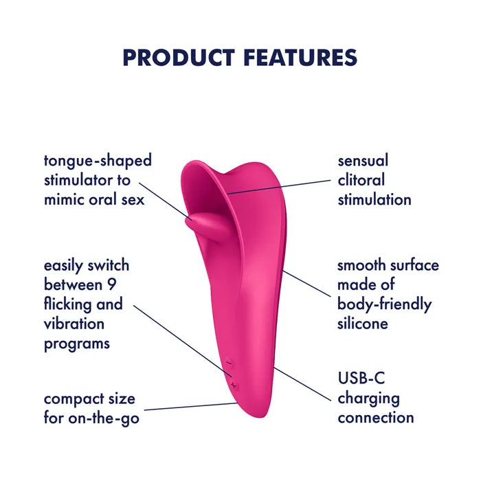 Satisfyer Tongue Master USB Rechargeable Flicking Clitoral Stimulator 14.4cm Secondary image