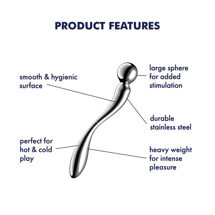 Satisfyer Star Force 2 Chrome Steel Dildo 22cm Secondary image