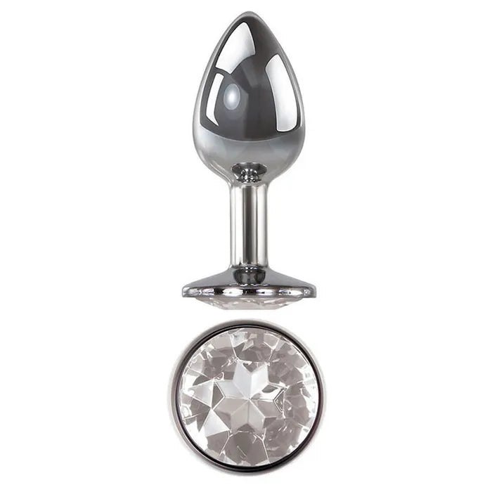 Adam & Eve Metallic Medium Butt Plug With Clear Gem Base 8.2cm Adam & Eve Main image