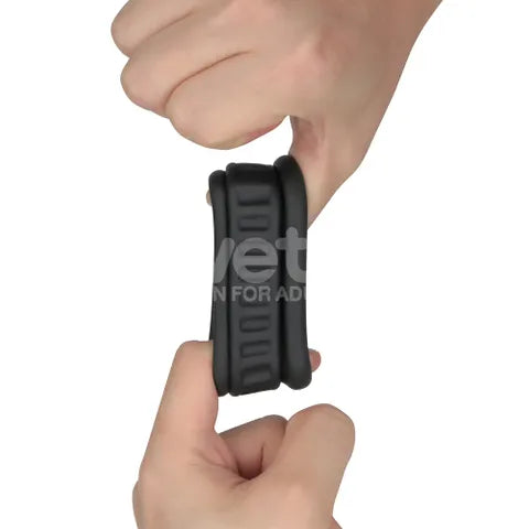 Lovetoy Pinnacle Pro Twin Grip Enhancer Cock & Balls Ring Black Secondary image