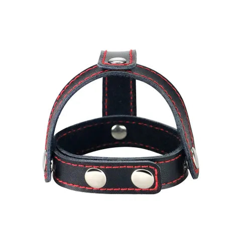 Lovetoy Bondage Fetish T Style Leather Cock Ring With Ball Divider Cock Ring Black Lovetoy