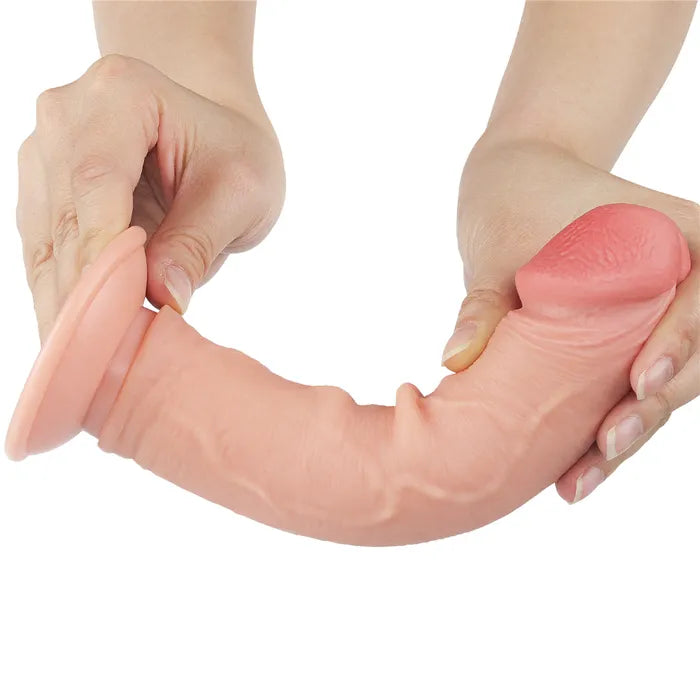 Lovetoy Sliding Skin Dual Layer Dong With Flexible Skin 8 Inch Flesh Secondary image