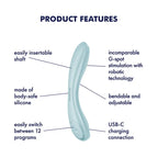 Satisfyer Wave 2 USB Rechargeable Flicking Tip G Spot Vibrator 23.6cm Satisfyer