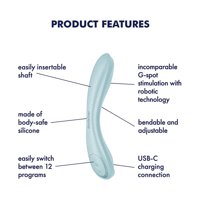 Satisfyer Wave 2 USB Rechargeable Flicking Tip G Spot Vibrator 23.6cm Satisfyer