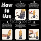 Lovetoy Aerosx Dual Density Inflatable Inflatable Fantasy Dildo 10 Inch Gold / Blue Lovetoy