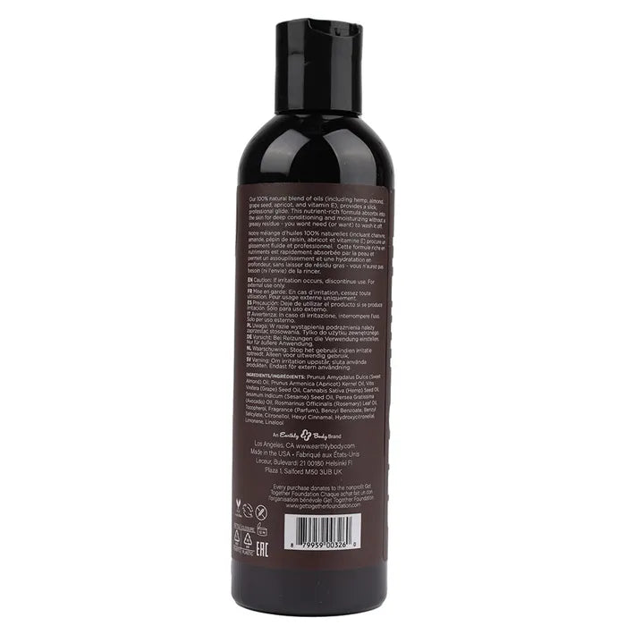 Earthly Body Hemp Seed Massage & Body Oil Guavalava (Guava & Blackberry) Scented 237ml Bottle Secondary image