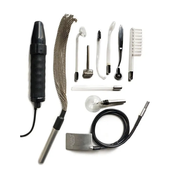 Stockroom KinkLab Agent Noir Neon Wand Kit E-Stim Kit 11 Piece Set