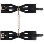 Sportsheets Sex & Mischief Brat Handcuffs Gold Restraints Black / Rose