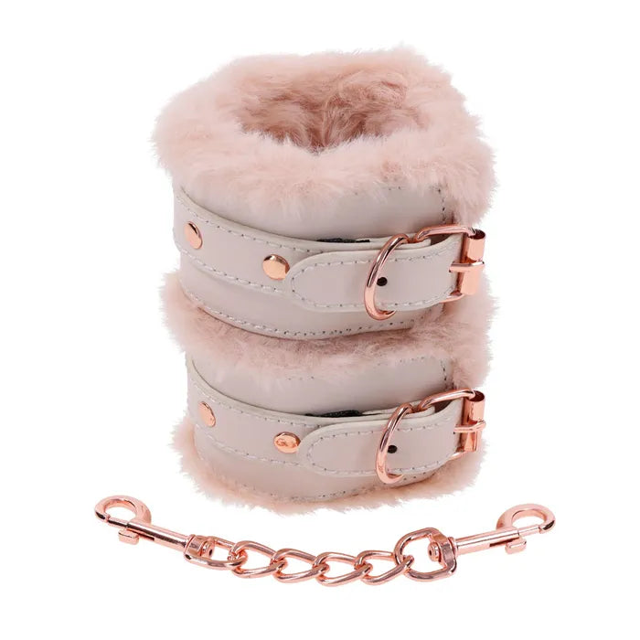 Sportsheets Sex & Mischief Peaches n CreaMe Fur Handcuffs Restraints Peach