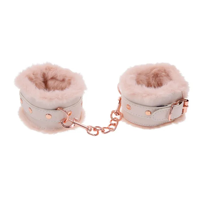 Sportsheets Sex & Mischief Peaches n CreaMe Fur Handcuffs Restraints Peach