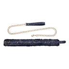 Sportsheets Sex & Mischief Cougar Fur Collar & Leash Furry Restraint Navy Blue / Gold