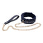 Sportsheets Sex & Mischief Cougar Fur Collar & Leash Furry Restraint Navy Blue / Gold