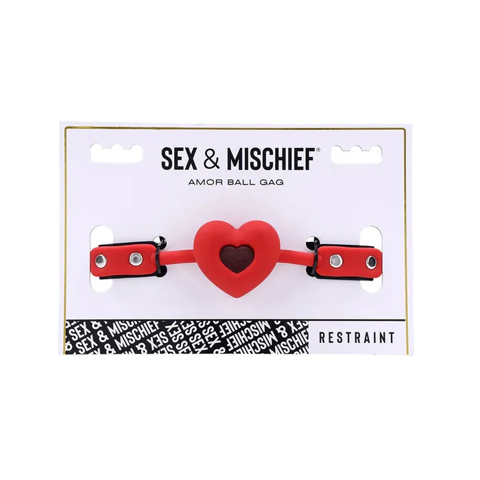 Sportsheets Sex & Mischief Amor Ball Gag Mouth Restraint Red / Black
