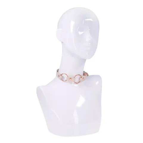 Sex & Mischief Peaches N CreaMe Ring Day Bondage Collar Peach Sportsheets