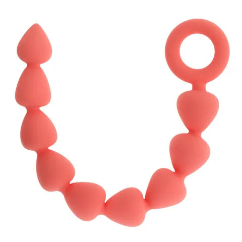 Sex & Mischief Peaches N CreaMe Silicone Anal Beads 23cm Peach Sportsheets