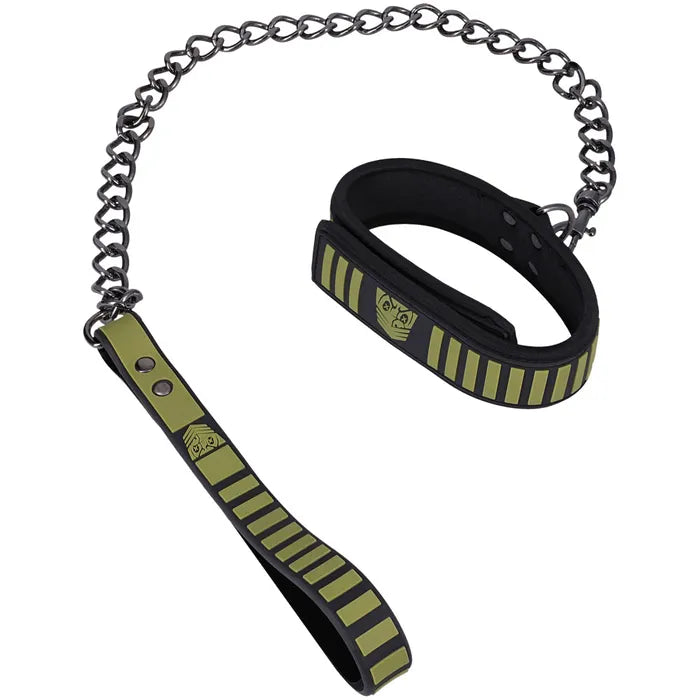 Doc Johnson Fort Troff Tactical Collar & Leash Restraint Black / Green Doc Johnson Main image