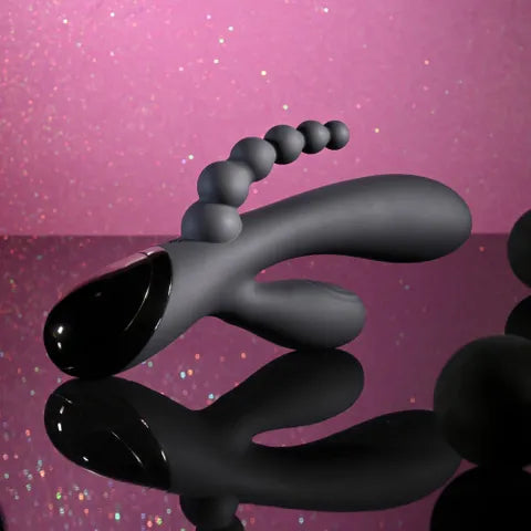 Selopa TRIPLE ACES USB Rechargeable Triple Stimulator Vibrator 19.7cm Black Selopa