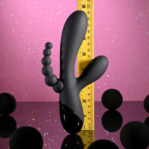 Selopa TRIPLE ACES USB Rechargeable Triple Stimulator Vibrator 19.7cm Black Selopa