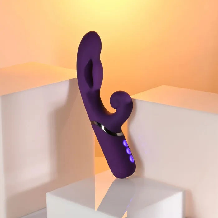 Evolved PLEASURE PUFF USB Rechargeable Inflatable Rabbit Vibrator 24.1cm Purple Secondary image