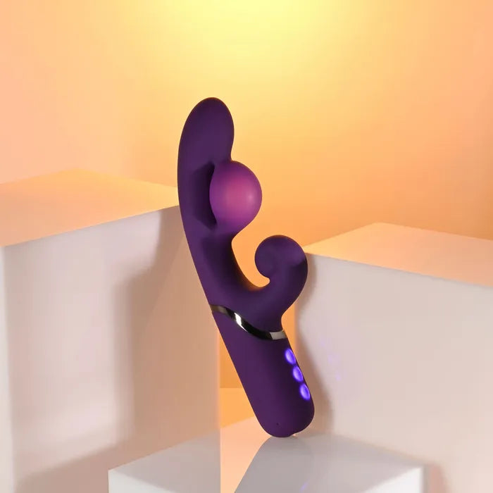 Evolved PLEASURE PUFF USB Rechargeable Inflatable Rabbit Vibrator 24.1cm Purple Evolved Main image