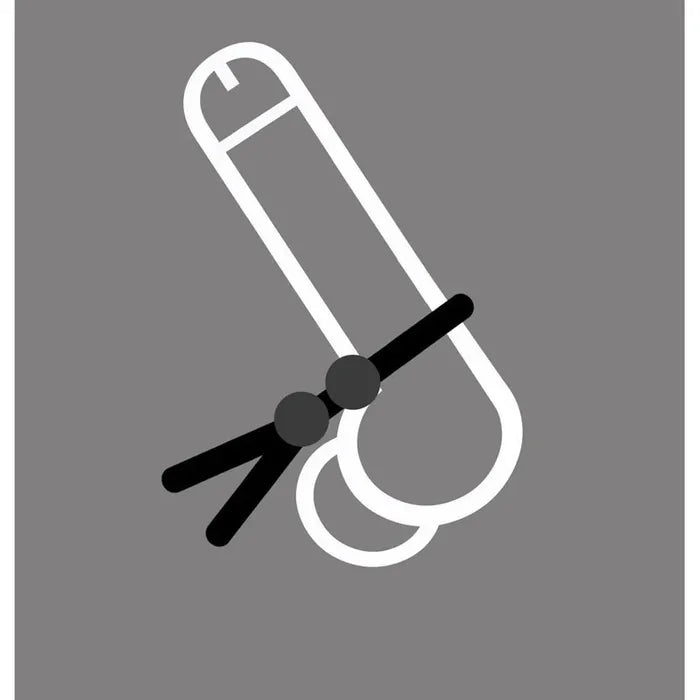 C1 Releasing Boneyard Cock Leash Double Adjustable Lasso Cock Ring Black