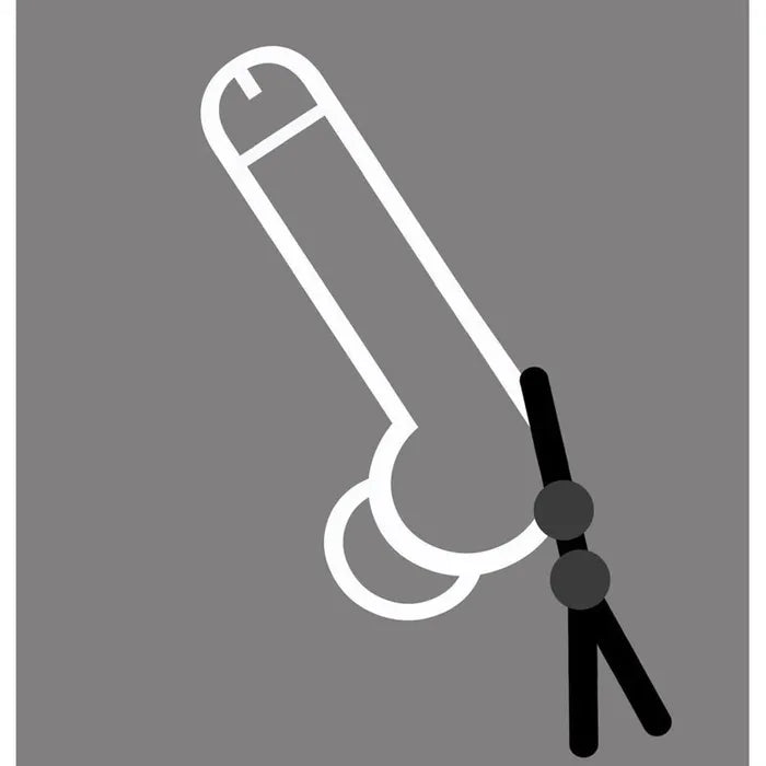 C1 Releasing Boneyard Cock Leash Double Adjustable Lasso Cock Ring Black