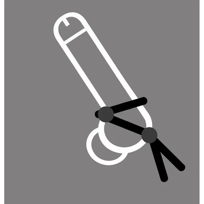 C1 Releasing Boneyard Cock Leash Double Adjustable Lasso Cock Ring Black