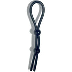 C1 Releasing Boneyard Cock Leash Double Adjustable Lasso Cock Ring Black