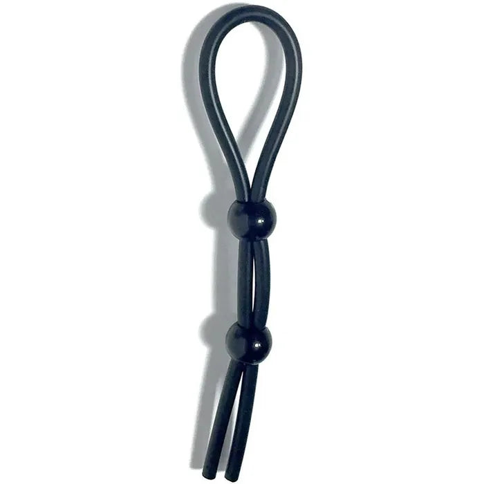 C1 Releasing Boneyard Cock Leash Double Adjustable Lasso Cock Ring Black