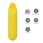 Maia TAWNI USB Rechargeable Bullet with Flickering Tip Yellow 9 cm