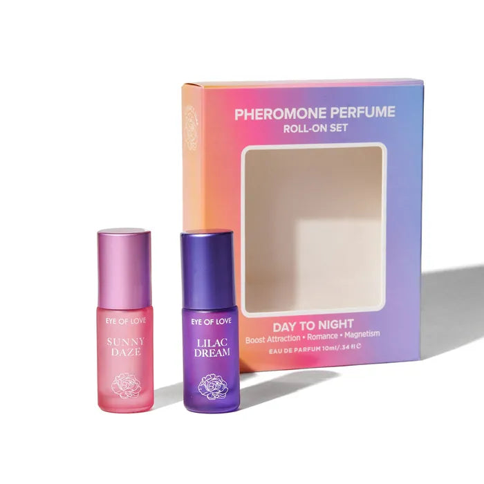 Eye Of Love Love In Bloom Pheromone Perfume Roll On Set Day To Night (Sunny Daze & Lilac Dream) For Women To Attract Men 10ml Eye Of Love