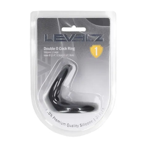 Shots Toys LEVELZ Double O Silicone Cock & Ball Ring Large Black Shots Toys