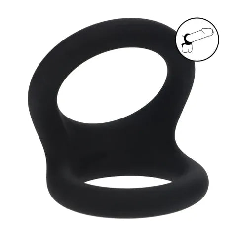 Shots Toys LEVELZ Double O Silicone Cock & Ball Ring Large Black Shots Toys