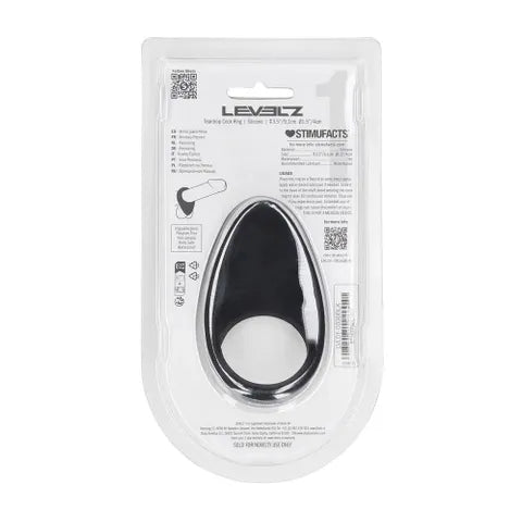 Shots Toys LEVELZ Teardrop Silicone Cock Ring Black Shots Toys