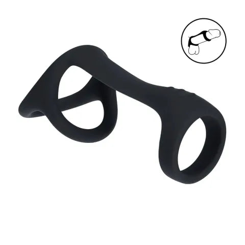 Shots Toys LEVELZ Tri O Silicone Shaft Cock & Ball Ring Black Shots Toys
