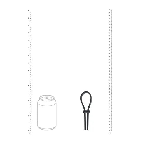Shots Toys LEVELZ Wide Adjustable Silicone Lasso Cock Ring Black Shots Toys