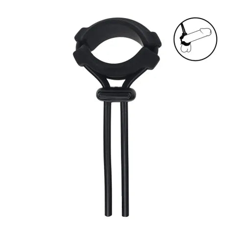 Shots Toys LEVELZ Wide Detachable Lasso Cock Ring Black Shots Toys