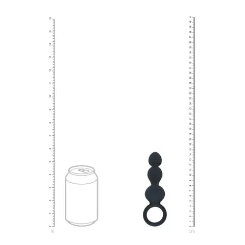 Shots Toys LEVELZ Beaded Silicone Anal Probe With Loop Black 15.3cm Secondary image