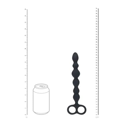 Shots Toys LEVELZ Beaded Silicone Anal Beads With Double Loop Black 24.5cm Secondary image