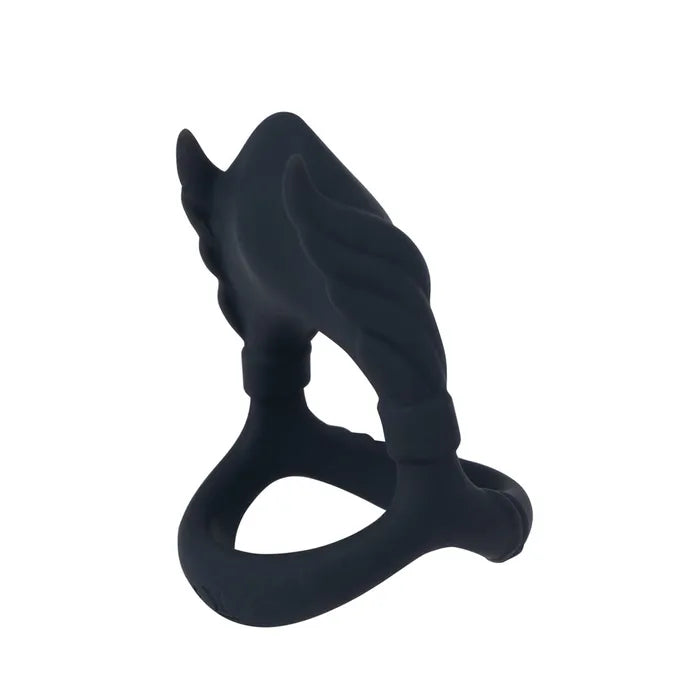 Maia ROCKY USB Rechargeable Vibrating Cock & Balls Ring Black Maia Toys Main image