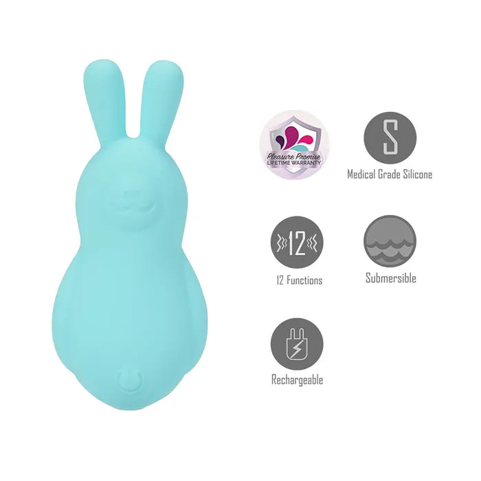 Maia BRI USB Rechargeable Vibrating Bunny Bullet Vibrator  9cm Teal Secondary image
