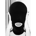 Shots Toys OUCH! Black & White Submission Mask Black Hood Mask