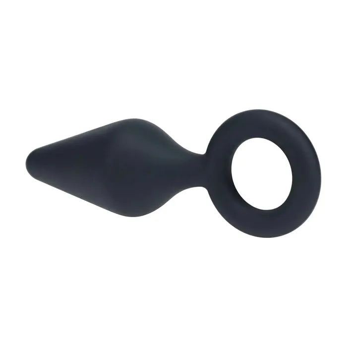 LEVELZ Silicone Anal Plug With Loop Large Black Shots Toys