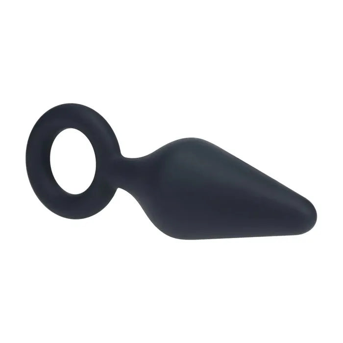 LEVELZ Silicone Anal Plug With Loop Large Black Shots Toys